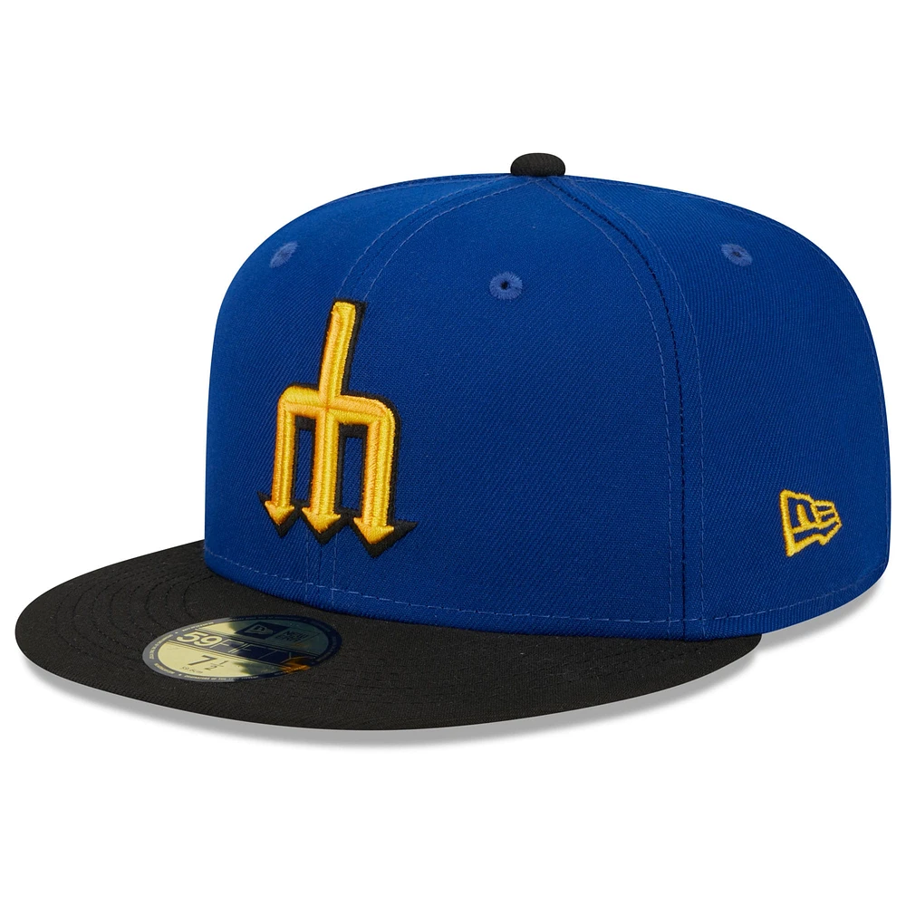 Men's New Era Royal/Black Seattle Mariners 2023 City Connect 59FIFTY Fitted Hat