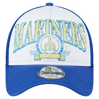 Men's New Era  Royal Seattle Mariners Distressed 9FORTY A-Frame Adjustable Trucker Hat