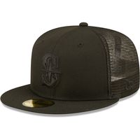 Men's New Era Seattle Mariners Blackout Trucker 59FIFTY - Fitted Hat