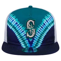 Men's New Era Seattle Mariners Tie-Dye Golfer Trucker Adjustable Hat