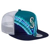 Men's New Era Seattle Mariners Tie-Dye Golfer Trucker Adjustable Hat