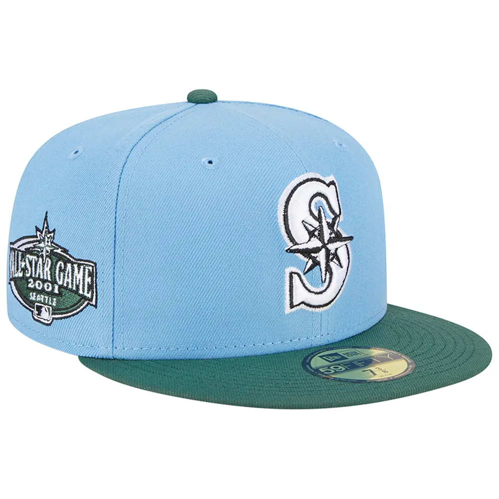 New Era Men's New Era Sky Blue/Cilantro Seattle Mariners 2001 World Series  59FIFTY Fitted Hat