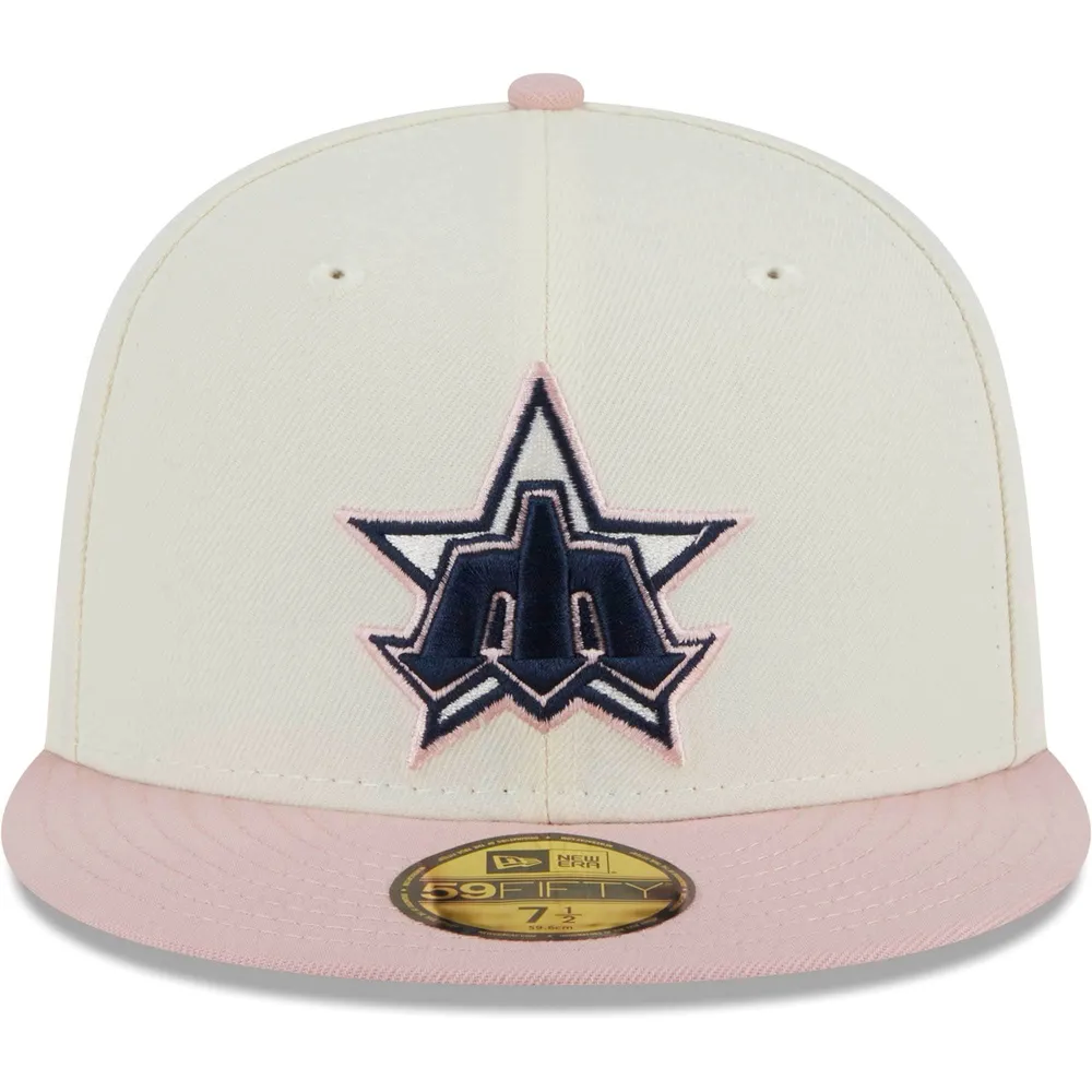 New York Yankees New Era Chrome Rogue 59FIFTY Fitted Hat - White/Pink