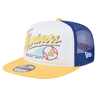 Men's New Era White/Yellow Seattle Mariners Retro Script Trucker 9FIFTY Snapback Hat