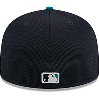 Casquette ajustée 59FIFTY pour hommes des Seattle Mariners 2024 New Era blanche entraînement au bâton sur le terrain