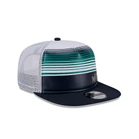 Men's New Era White Seattle Mariners Team Horizon 9FIFTY A-Frame Trucker Snapback Hat