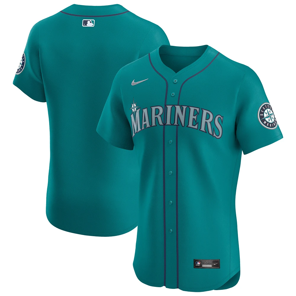 Men's Nike Aqua Seattle Mariners Alternate Vapor Premier Elite Patch Jersey