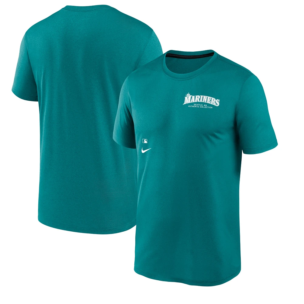 T-shirt Nike Aqua Seattle Mariners Authentic Collection Early Work Tri-Blend Performance pour homme