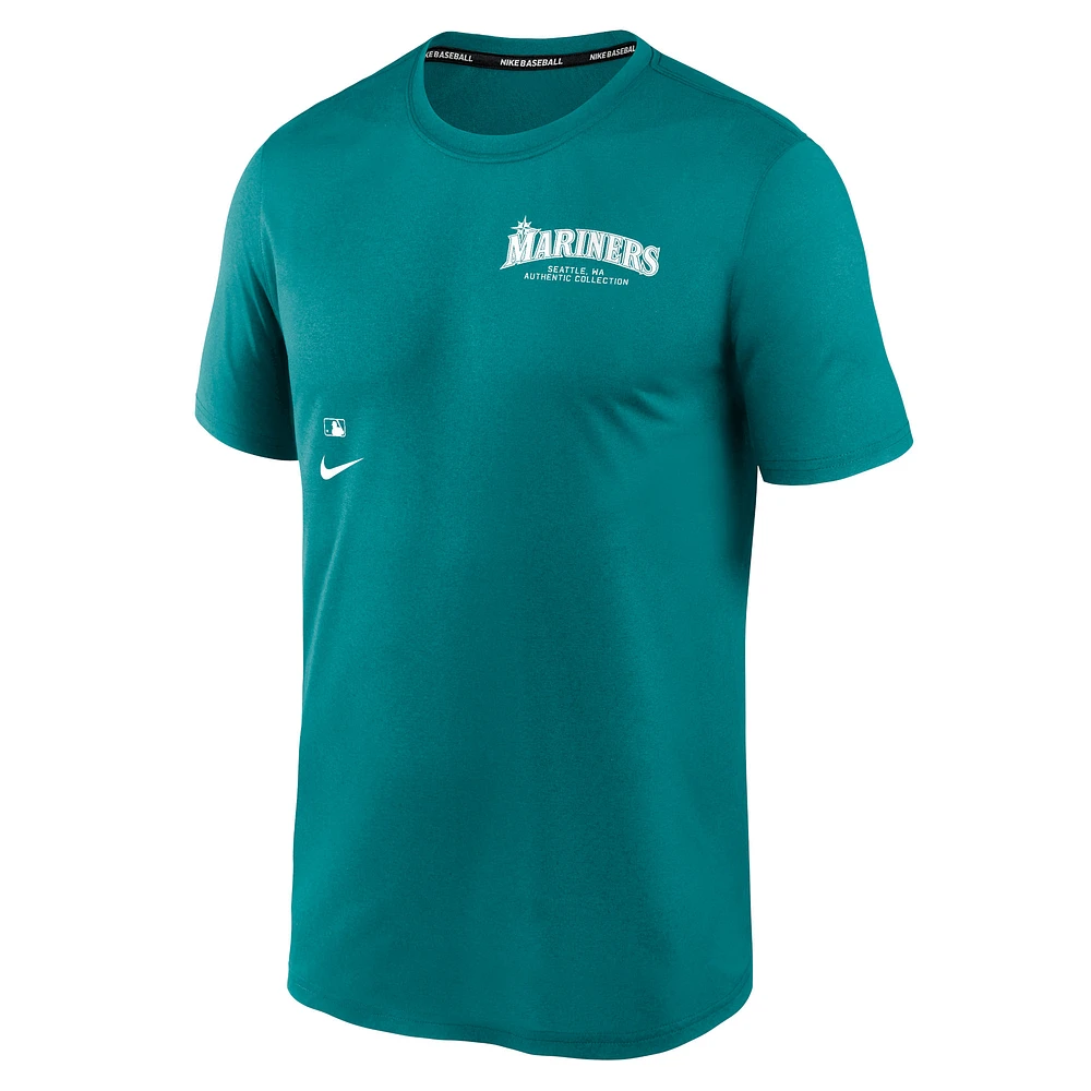 T-shirt Nike Aqua Seattle Mariners Authentic Collection Early Work Tri-Blend Performance pour homme