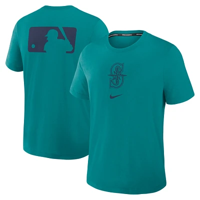 T-shirt Nike Aqua Seattle Mariners Authentic Collection Early Work Tri-Blend Performance pour homme