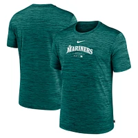 T-shirt Nike Aqua Seattle Mariners Authentic Collection Velocity Performance pour homme