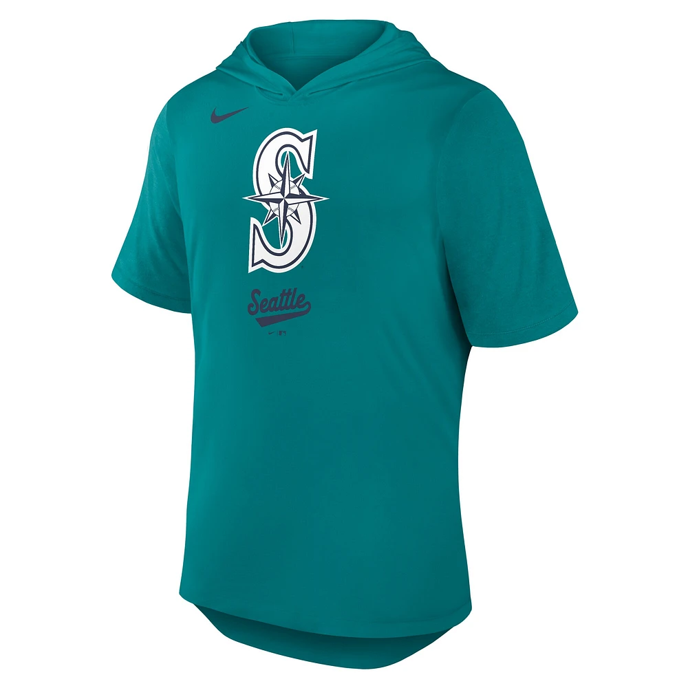 T-shirt à capuche Nike Aqua Tri-Blend pour homme des Seattle Mariners