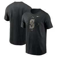 T-shirt Nike Seattle Mariners Camo Logo pour homme noir