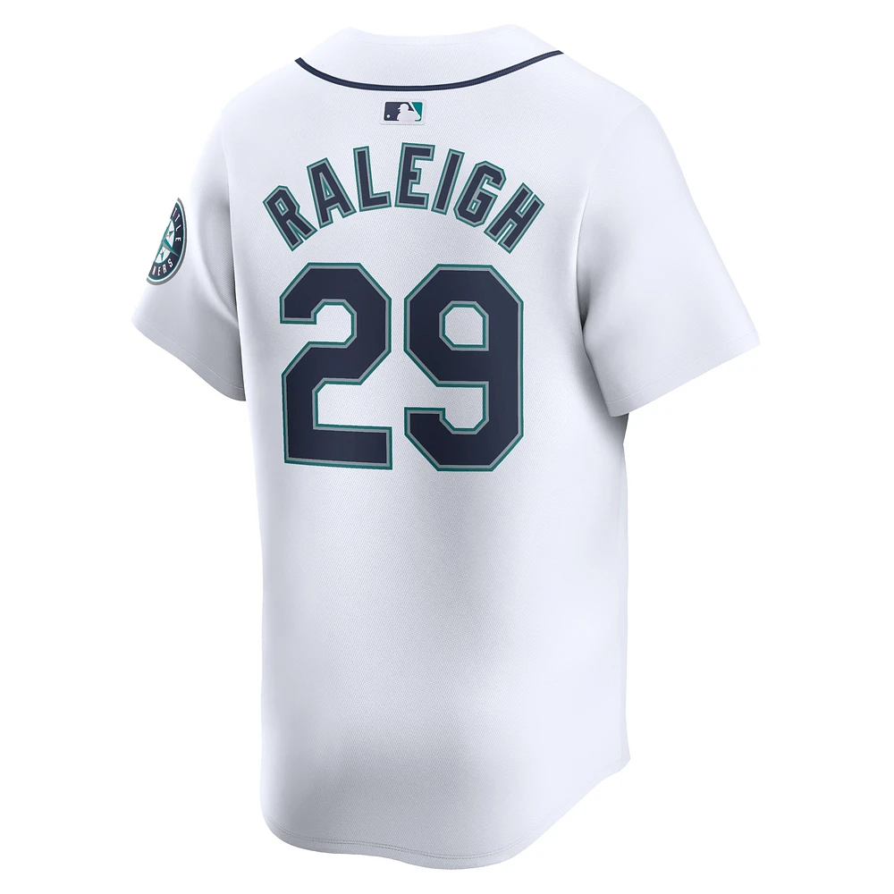 Maillot de joueur Nike Cal Raleigh pour hommes, blanc, Seattle Mariners Home Limited Player