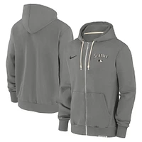 Sweat à capuche entièrement zippé Nike Charcoal Seattle Mariners Authentic Collection Travel Performance pour homme