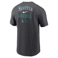 T-shirt Nike Charcoal Seattle Mariners avec logo Sketch Bar pour homme