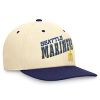 Casquette Snapback Performance Nike Crème/Royal Seattle Mariners Rewind Cooperstown Collection pour hommes