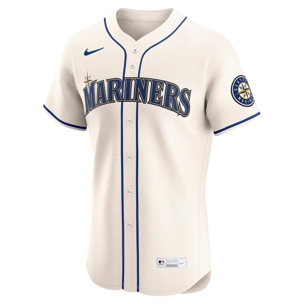 Men's Nike Cream Seattle Mariners Alternate Elite Jersey