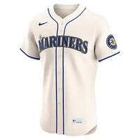 Men's Nike Cream Seattle Mariners Alternate Elite Jersey