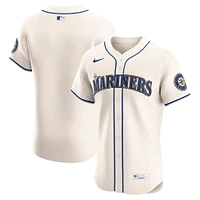 Men's Nike Cream Seattle Mariners Alternate Elite Jersey