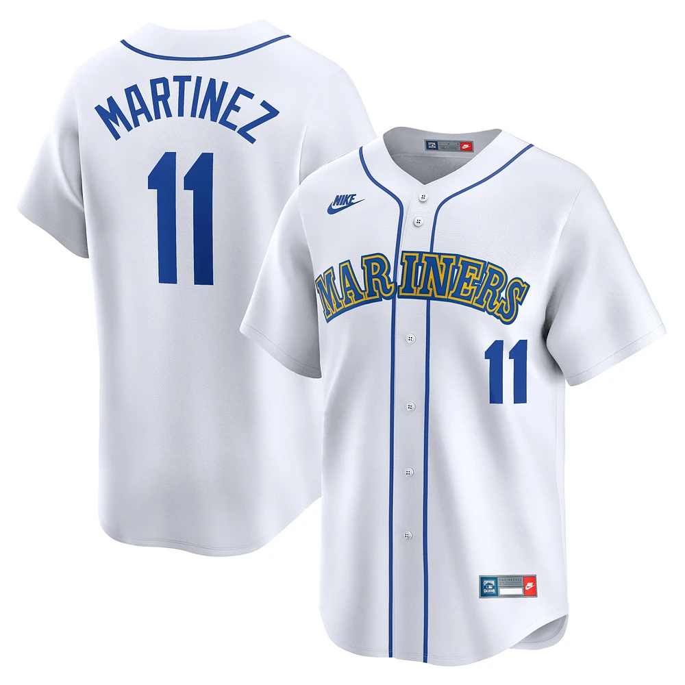 Maillot Nike Edgar Martinez blanc Seattle Mariners Throwback Cooperstown Limited pour homme