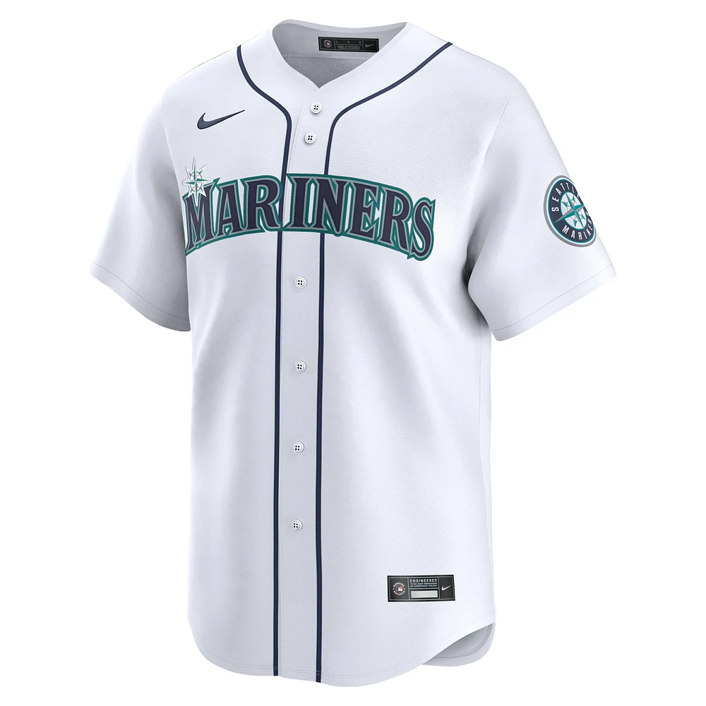 Men's Nike George Kirby White Seattle Mariners Home Limited Player Jersey