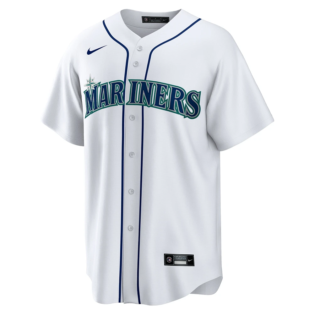 Men's Nike George Kirby White Seattle Mariners Home Replica Jersey