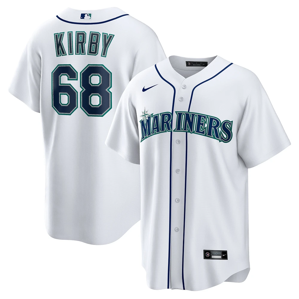 Maillot réplique à domicile Nike George Kirby blanc des Seattle Mariners pour homme