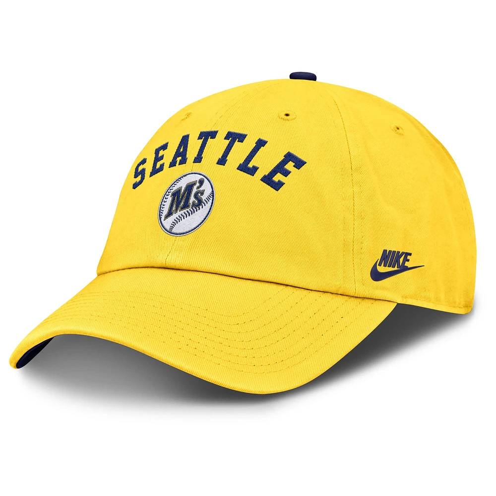 Casquette ajustable Nike Gold Seattle Mariners Cooperstown Collection Club pour homme