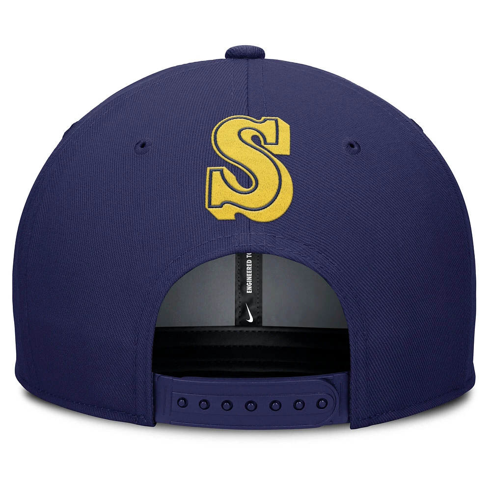 Men's Nike Gray/Navy Seattle Mariners Pro Performance Snapback Hat