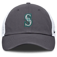 Casquette de camionneur ajustable Nike grise pour homme des Seattle Mariners