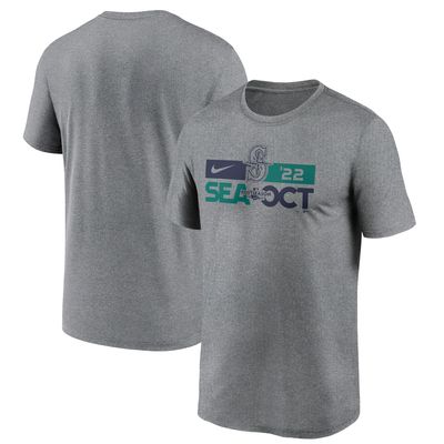 Men's Nike Heather Charcoal Seattle Mariners 2022 Postseason T-Shirt