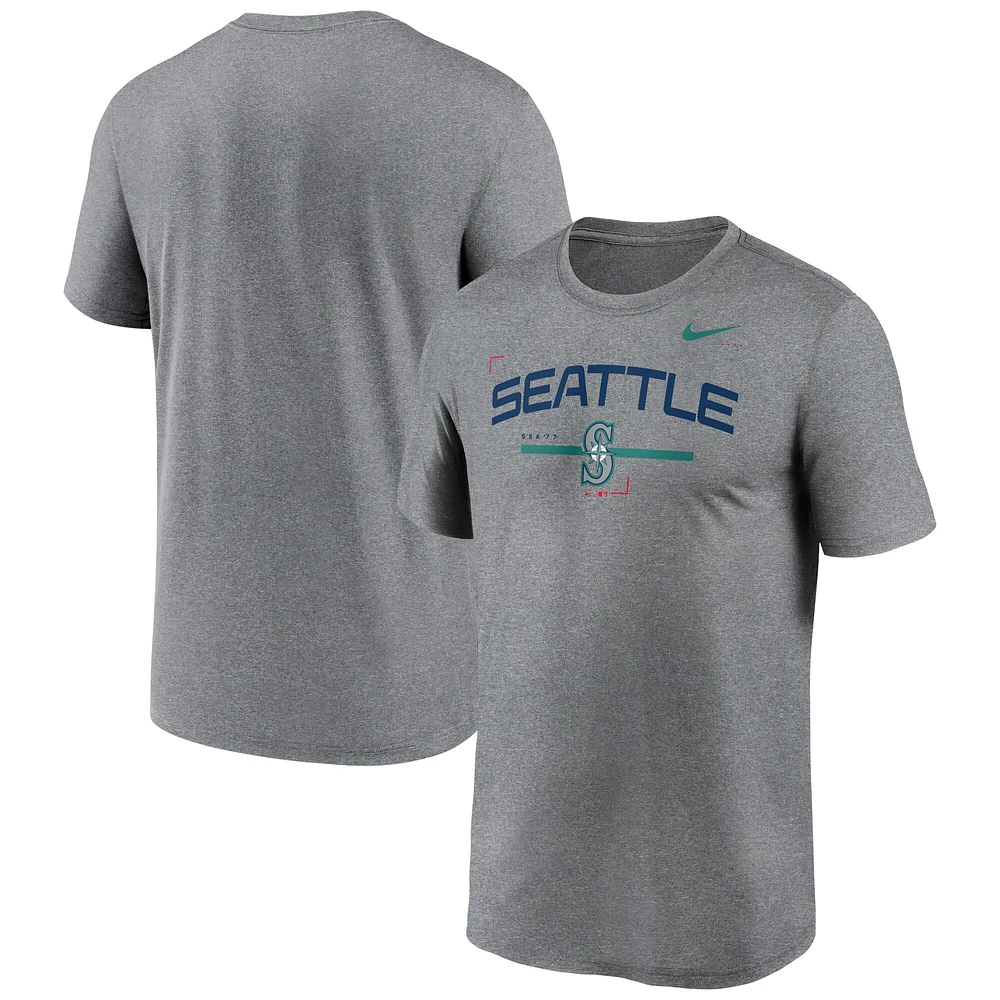 T-shirt Légende locale des Seattle Mariners Nike pour homme, gris chiné