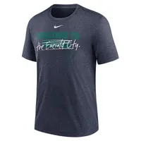 Men's Nike Heather Navy Seattle Mariners Home Spin Tri-Blend T-Shirt