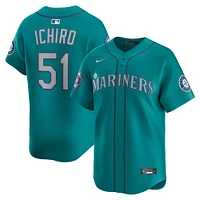 Men's Nike Ichiro Suzuki Aqua Seattle Mariners 2025 National Baseball Hall of Fame Alternate Limited Player Jersey