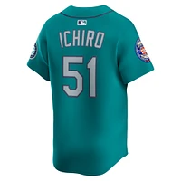 Men's Nike Ichiro Suzuki Aqua Seattle Mariners 2025 National Baseball Hall of Fame Alternate Limited Player Jersey