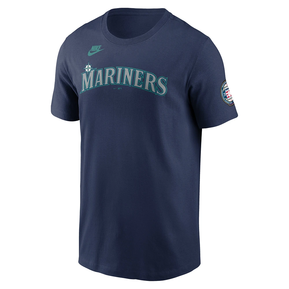 Men's Nike Ichiro Suzuki Navy Seattle Mariners 2025 National Baseball Hall of Fame Name & Number T-Shirt