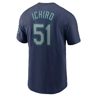 Men's Nike Ichiro Suzuki Navy Seattle Mariners 2025 National Baseball Hall of Fame Name & Number T-Shirt