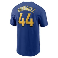 T-shirt Nike Julio Rodríguez Royal Seattle Mariners City Connect Fuse avec nom et numéro pour homme