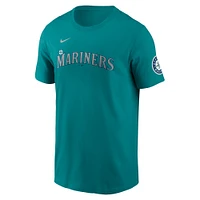 Men's Nike Julio Rodríguez Aqua Seattle Mariners Fuse Name & Number Inline T-Shirt