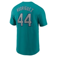 T-shirt avec nom et numéro Nike Julio Rodríguez Aqua Seattle Mariners Fuse pour homme