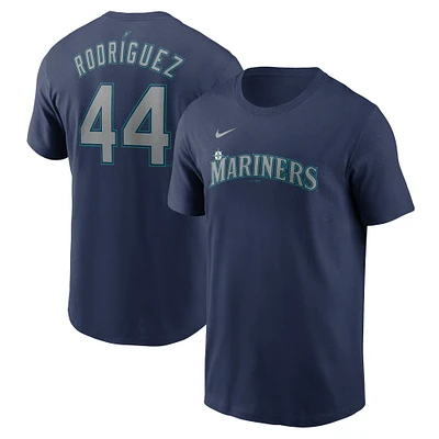 T-shirt avec nom et numéro Nike Julio Rodríguez pour homme, bleu marine, Seattle Mariners Fuse