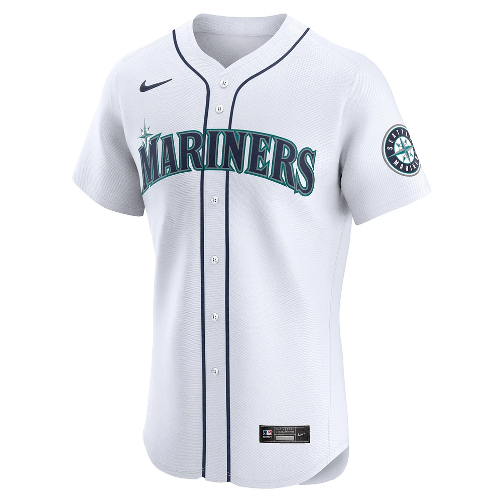 Maillot Nike Julio Rodríguez pour homme, blanc, Seattle Mariners, joueur d'élite domicile