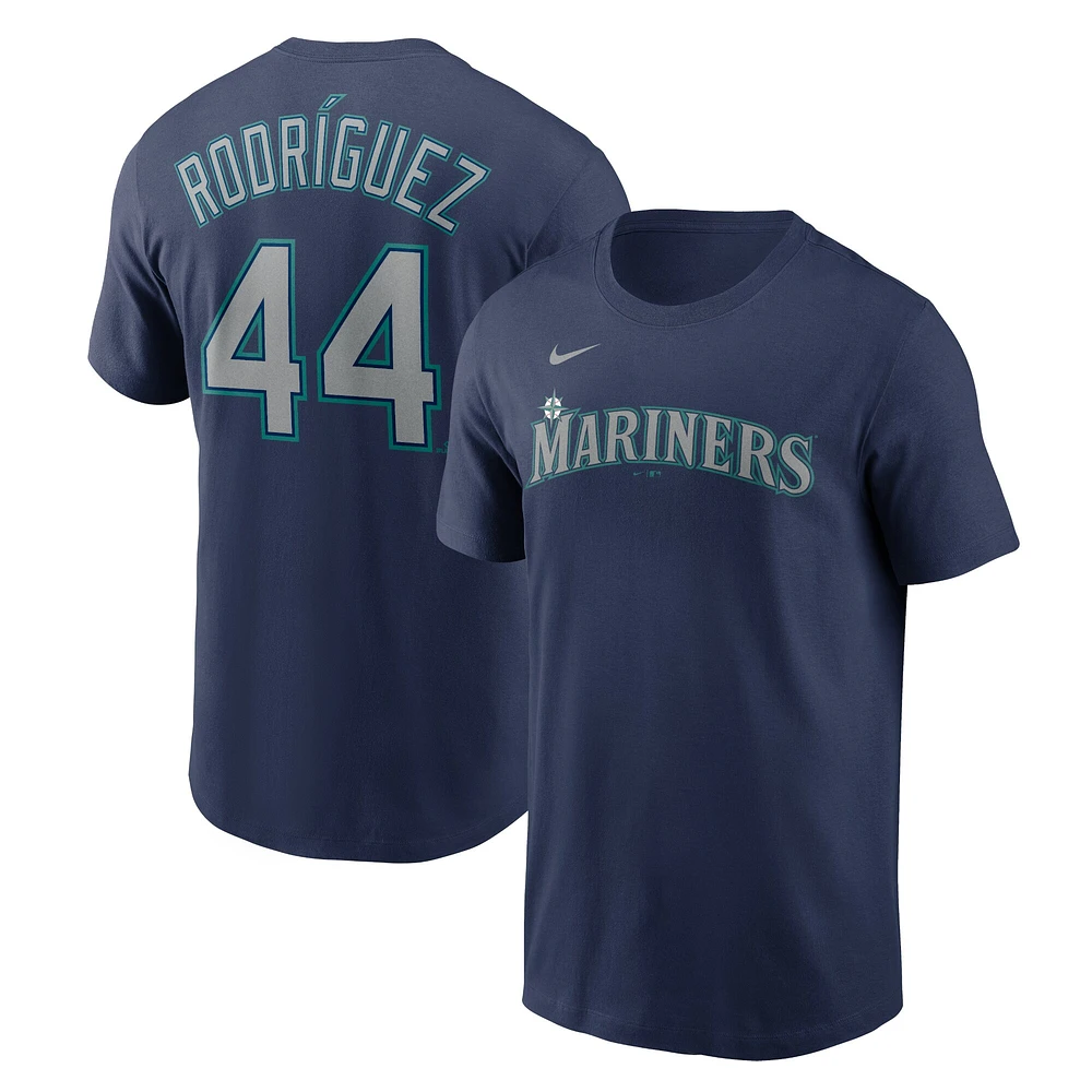 T-shirt Nike Julio Rodriguez pour homme bleu marine avec nom et numéro Seattle Mariners