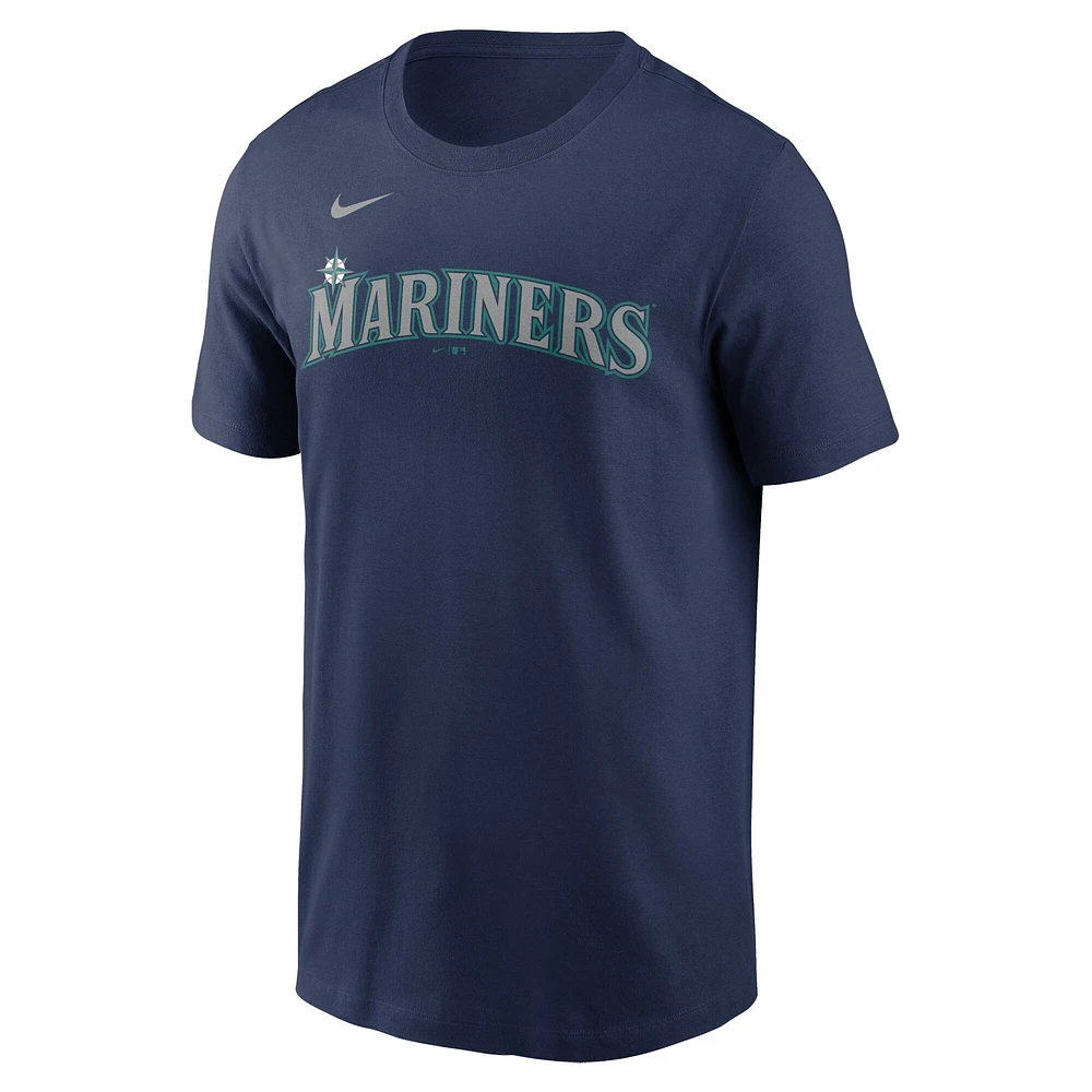 T-shirt Nike Julio Rodriguez pour homme bleu marine avec nom et numéro Seattle Mariners