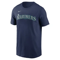 T-shirt Nike Julio Rodriguez pour homme bleu marine avec nom et numéro Seattle Mariners