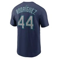 T-shirt Nike Julio Rodriguez pour homme bleu marine avec nom et numéro Seattle Mariners