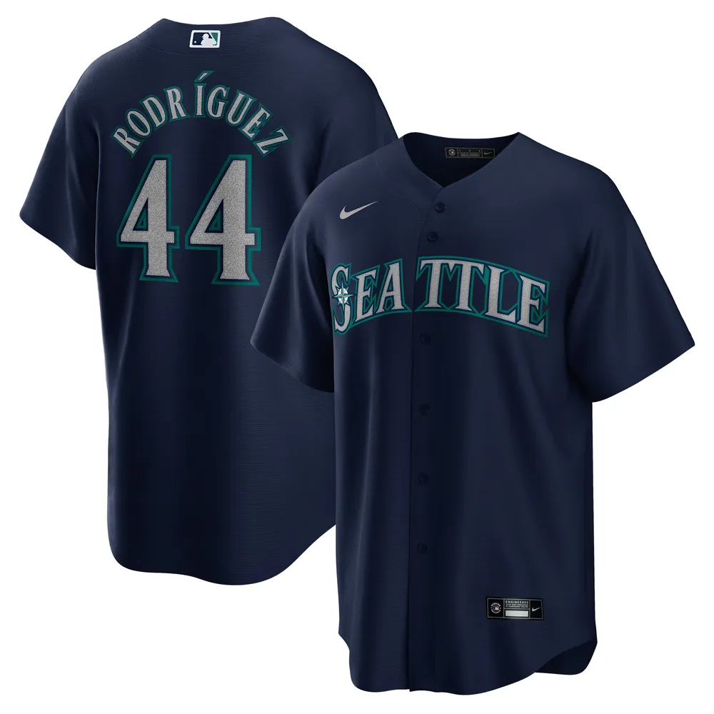 Maillot de joueur réplique officiel Nike Julio Rodriguez bleu marine des Seattle Mariners pour homme