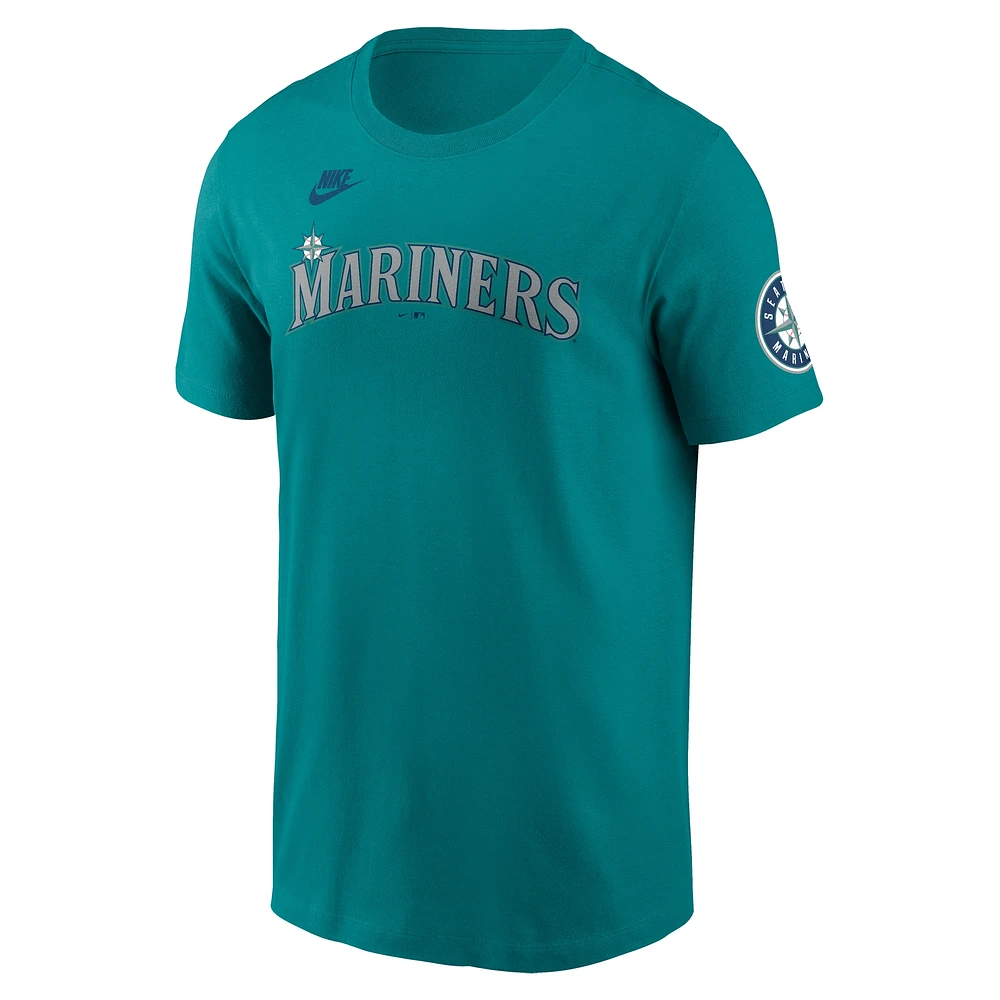 Men's Nike Ken Griffey Jr. Aqua Seattle Mariners Cooperstown Collection Name & Number T-Shirt