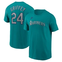 T-shirt Nike Ken Griffey Jr. Aqua pour homme avec nom et numéro Fuse des Seattle Mariners